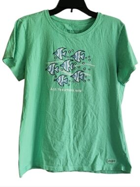 Life Is Good Mint Green Short Sleeve Graphic Crusher Tee